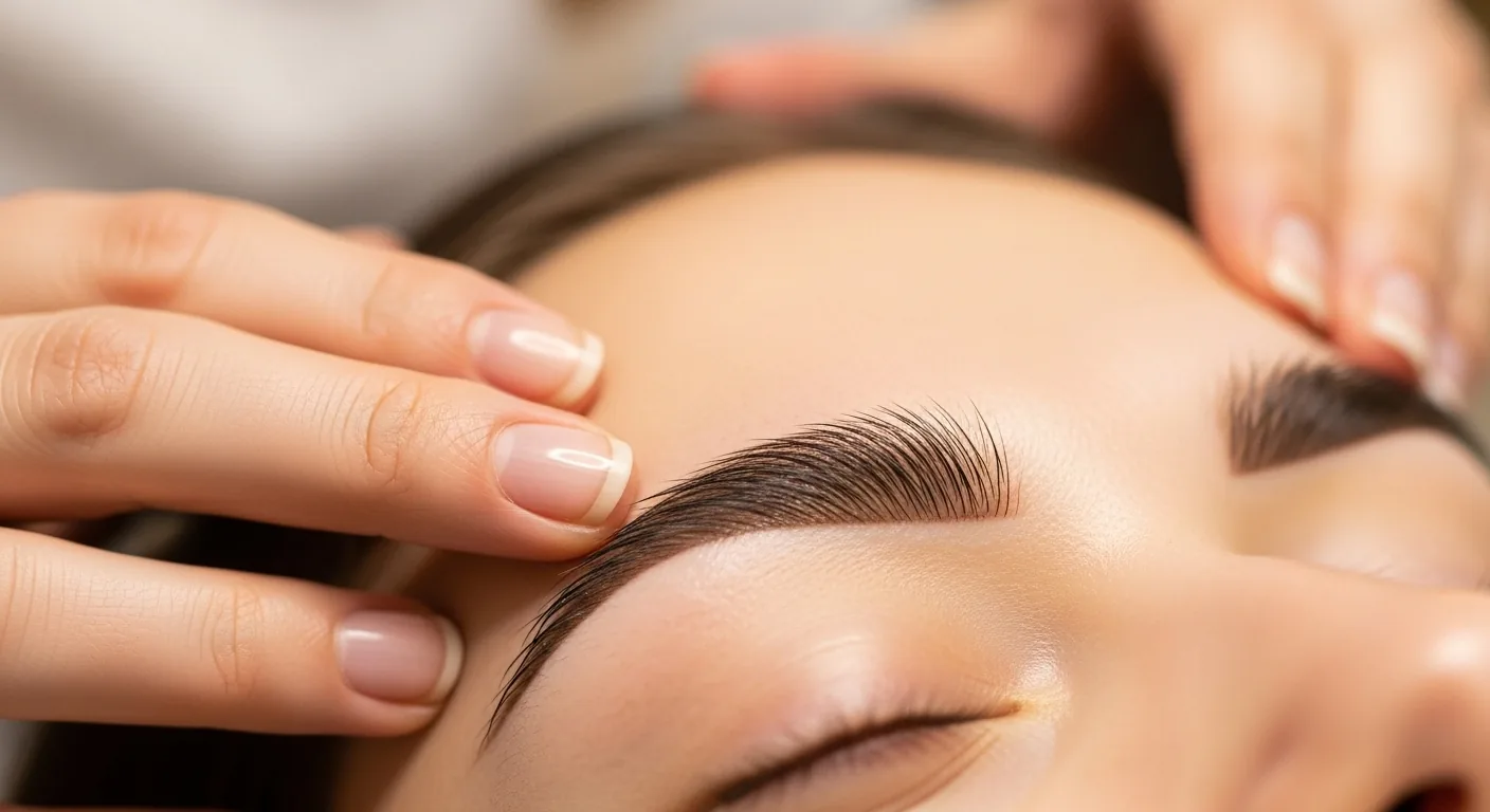 Professional brow shaping treatment
