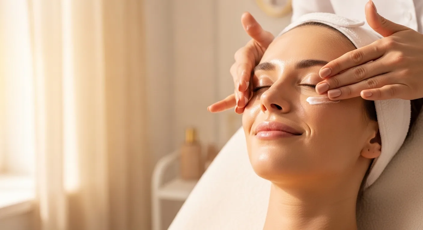 Facial treatment with moisturising skincare