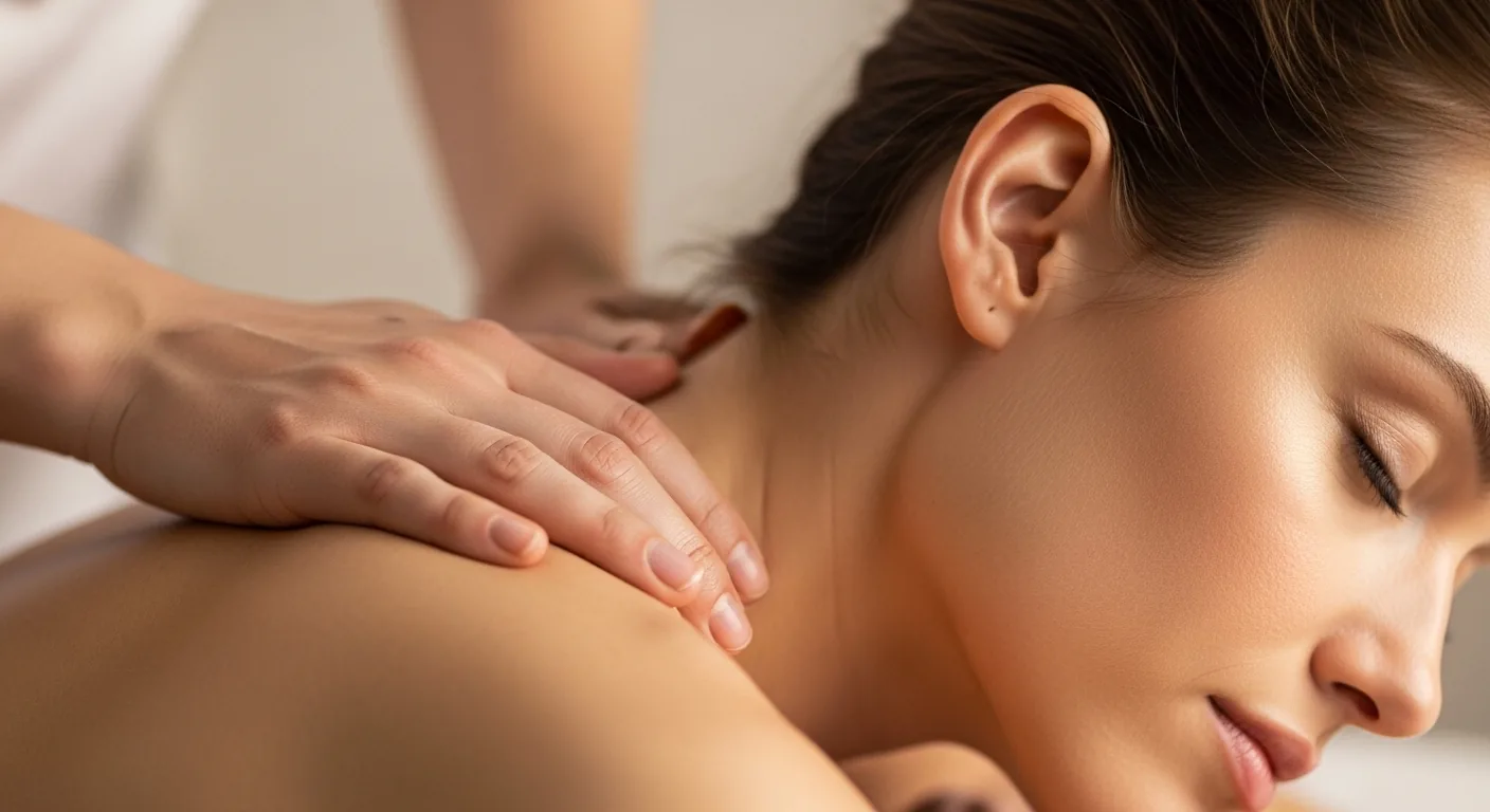 Relaxing shoulder and back massage